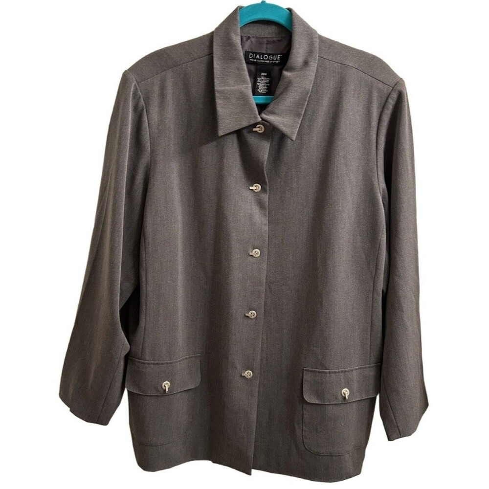 Dialogue Gray Toggle Button Up Jacket Blazer Wome… - image 1